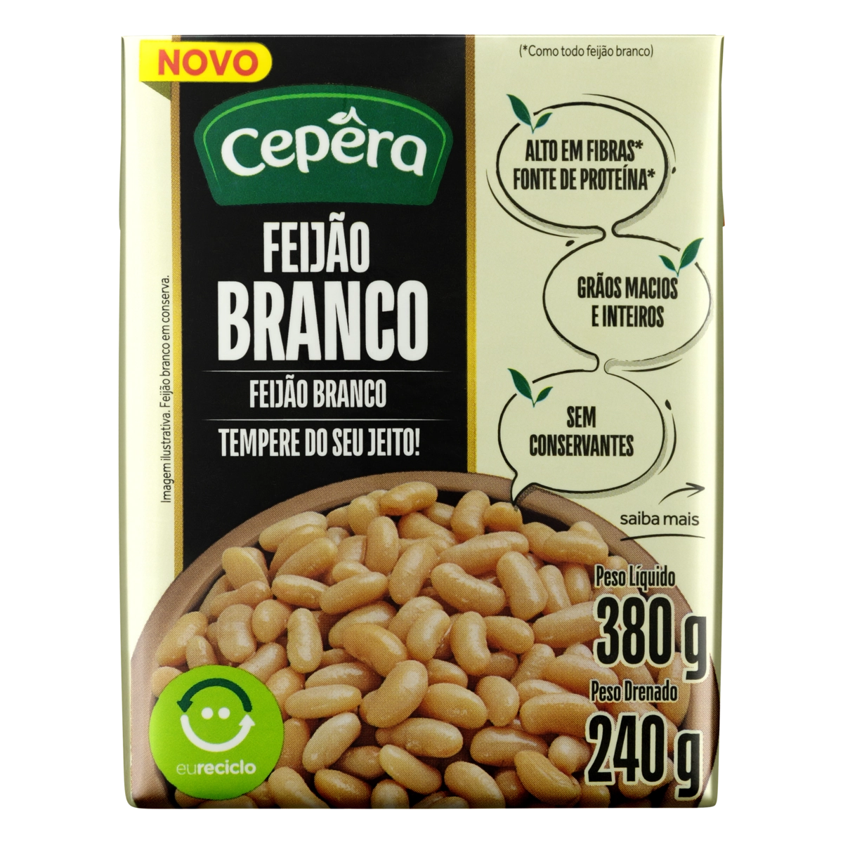 Feijão Branco Em Conserva Cepêra Caixa 240g