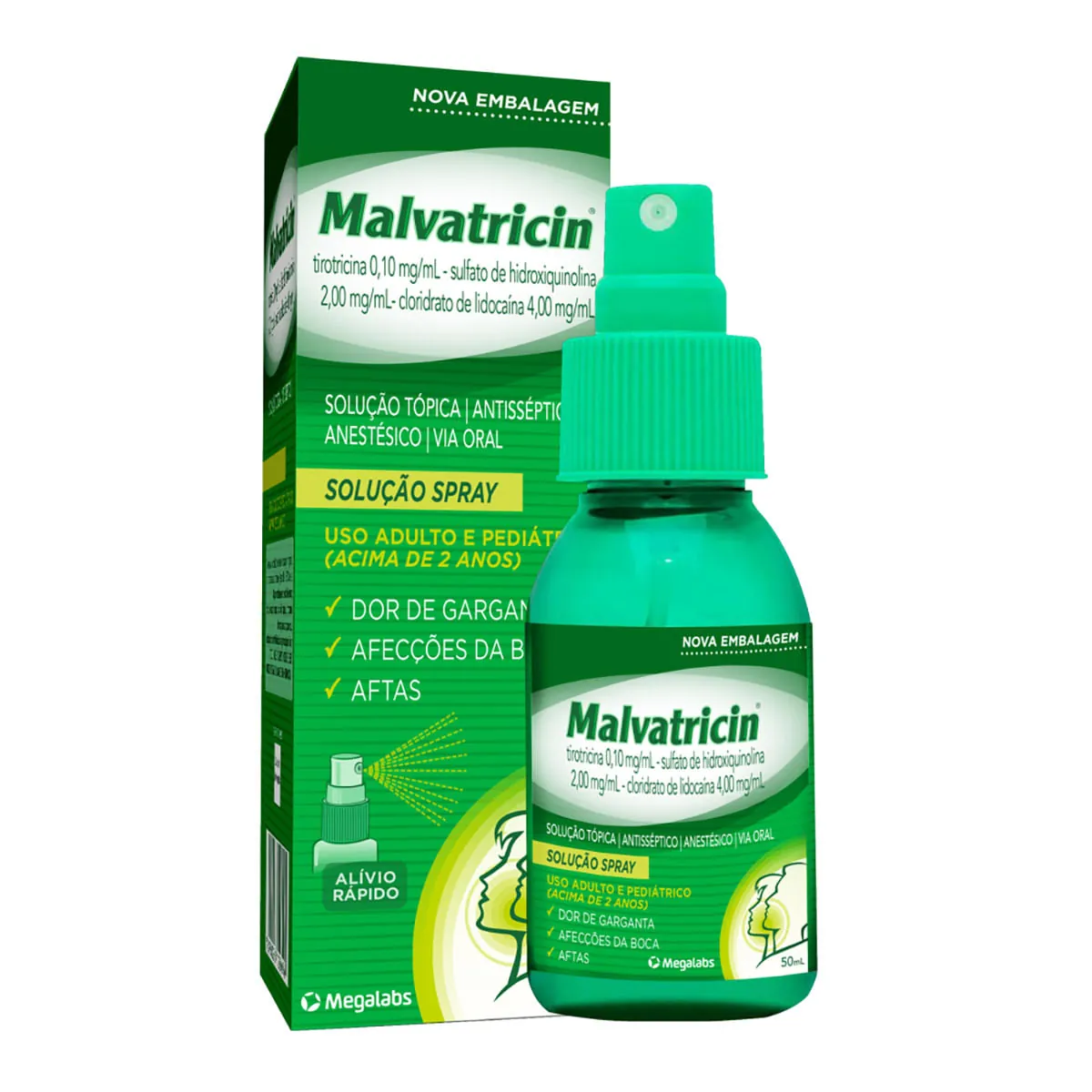 Solução Spray Malvatricin 50 ml