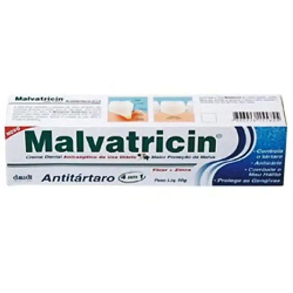 Creme Dental Malvatricin Flúor Antitártaro Com 50 Gramas