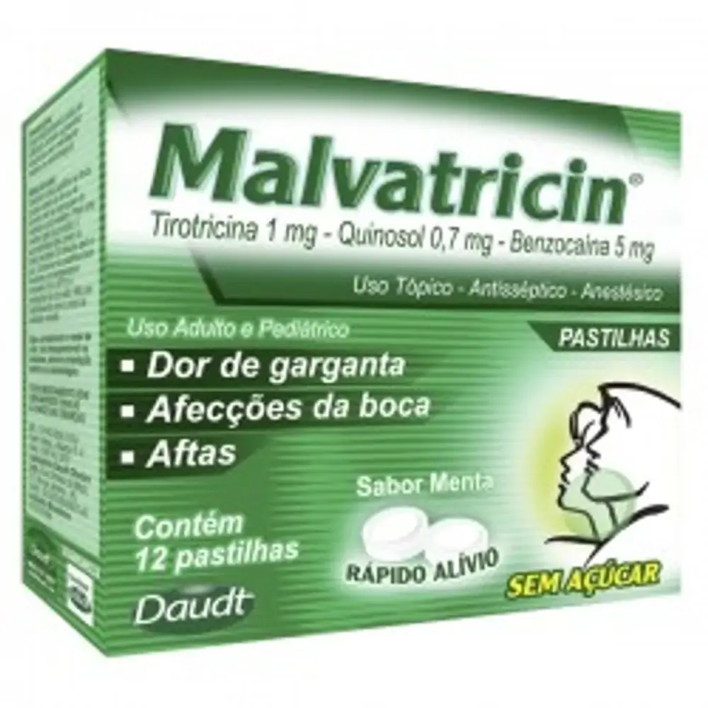 Malvatricin 5 Mg 0,7 Mg 1 Mg 12 Pastilhas Daudt Oliveira Similar