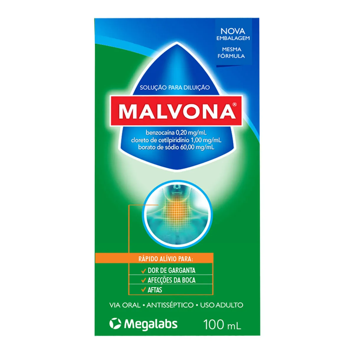 Solução Antisséptica Bucal Malvona 100 ml
