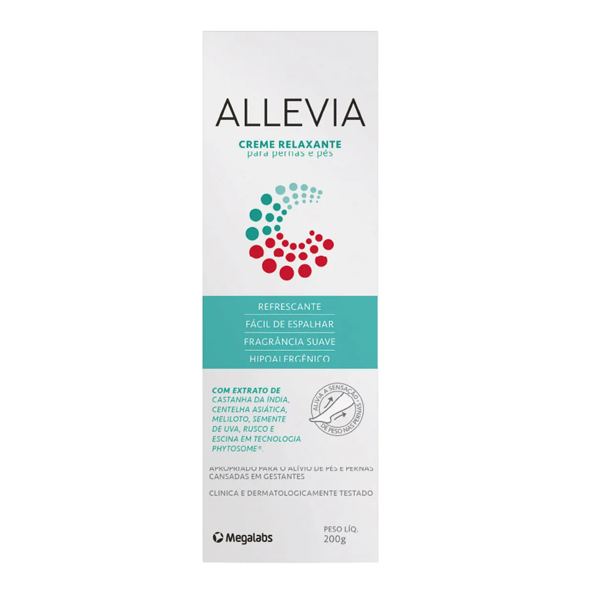 Creme Relaxante Para Pernas E Pã©s Allevia Com 20g
