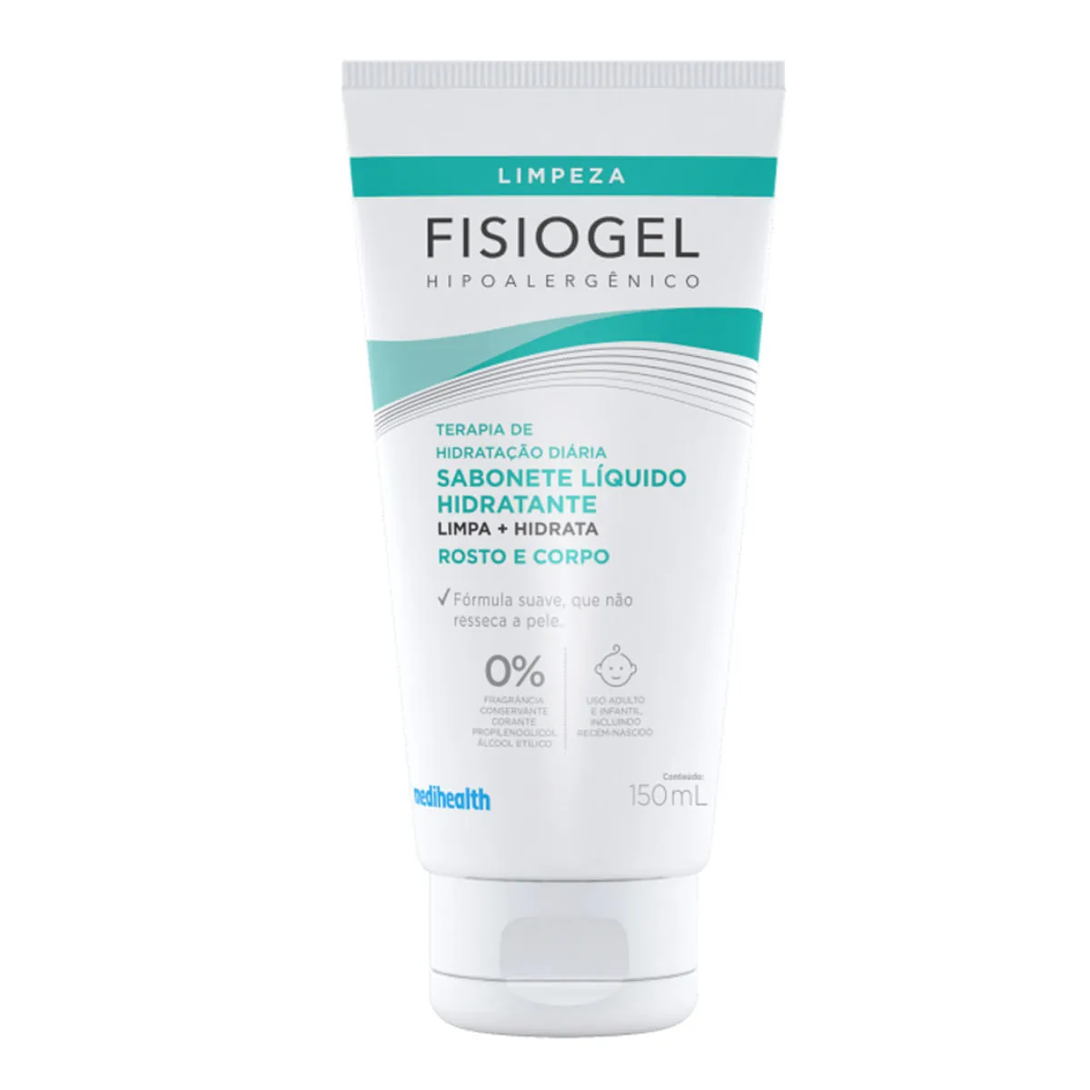 Sabonete Lãquido Hidratante Gel Limpeza Facial Corporal Fisiogel 150ml