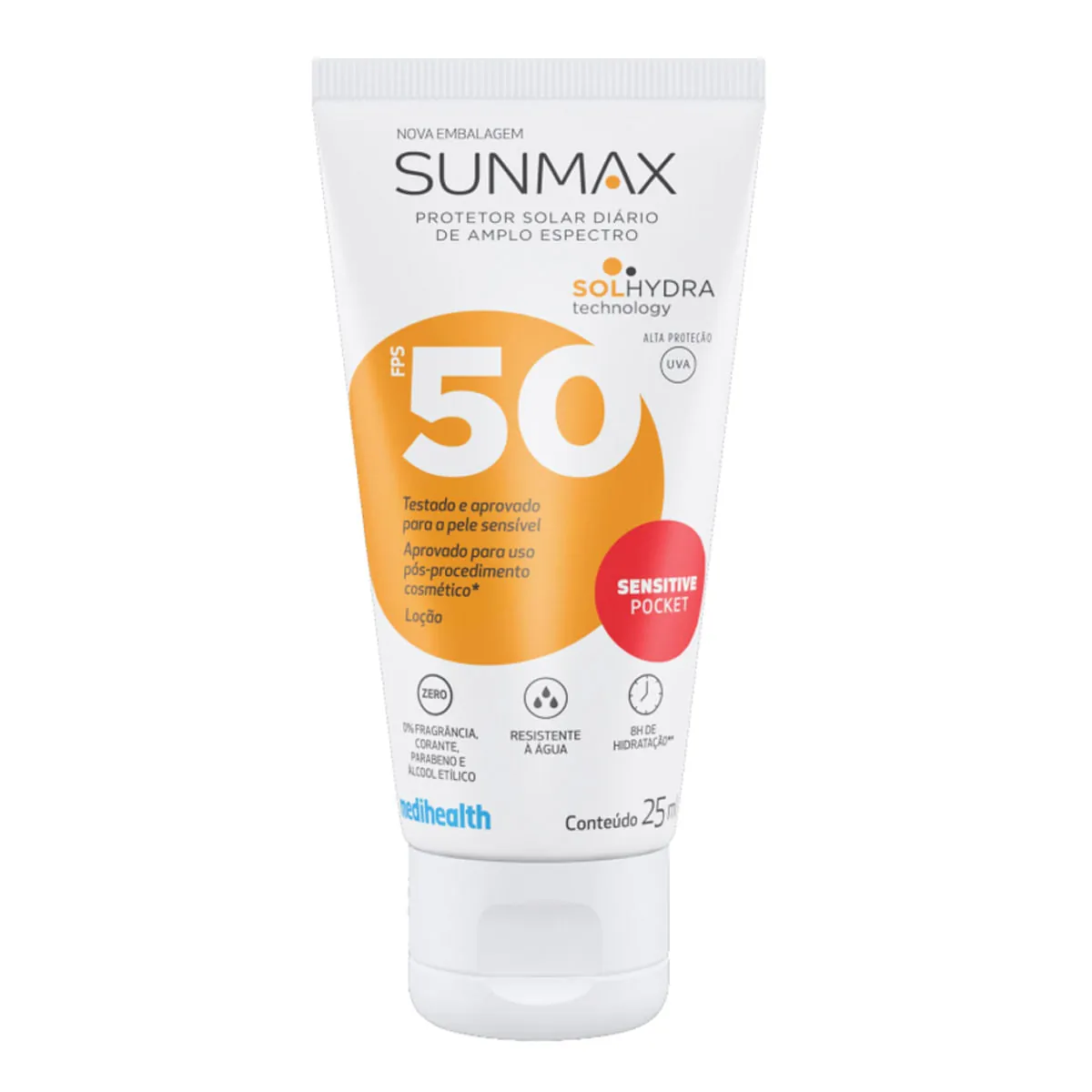 Protetor Solar Para Pele Sensã­vel Sunmax Sensitive Fps 50 Pocket Loã ã O Oil Free Com 25ml