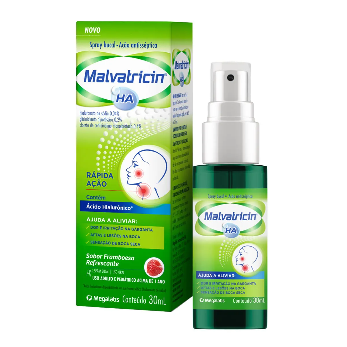 Spray Bucal Malvatricin HA Framboesa 30ml