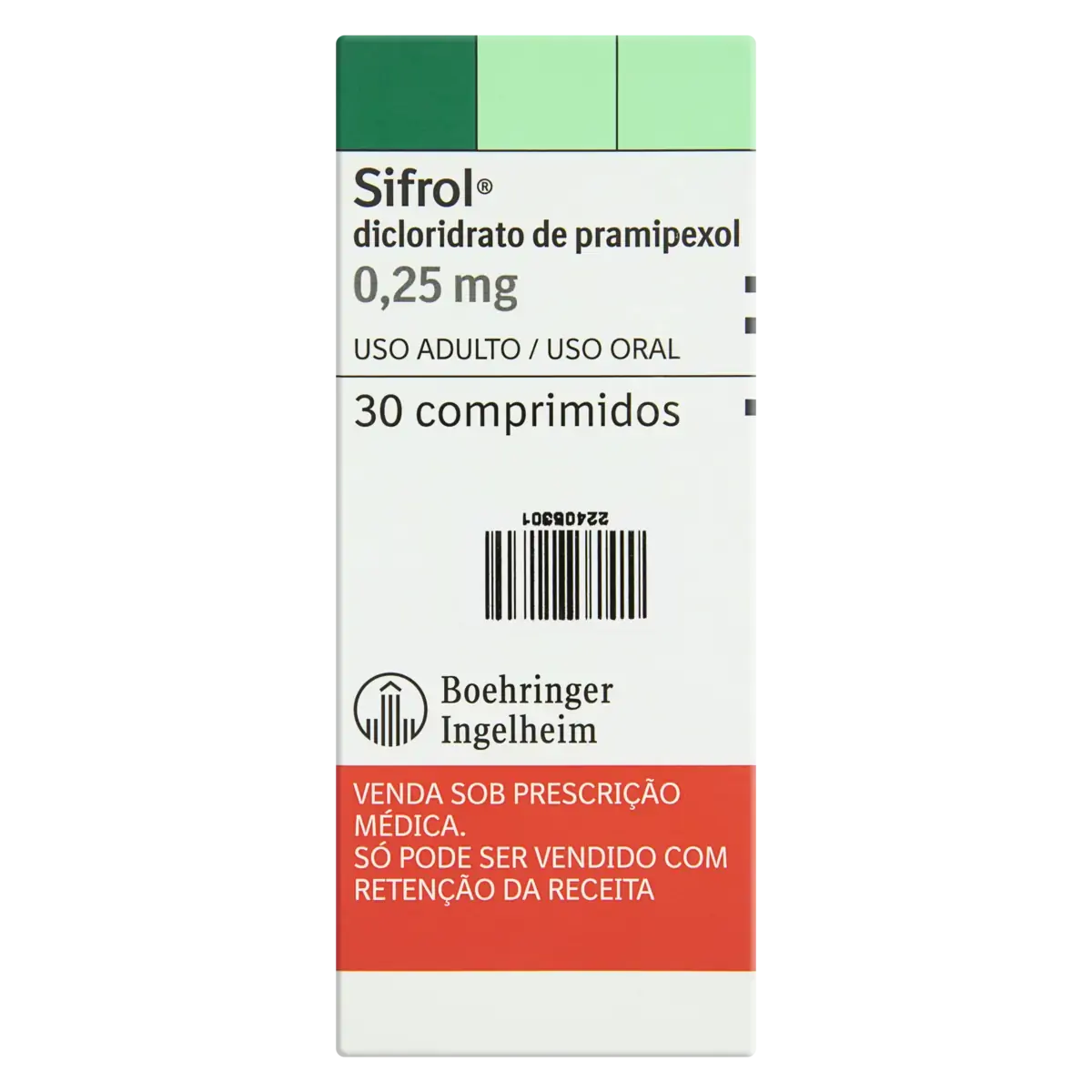Sifrol 0,25mg Boehringer Ingelheim Caixa 30 Comprimidos