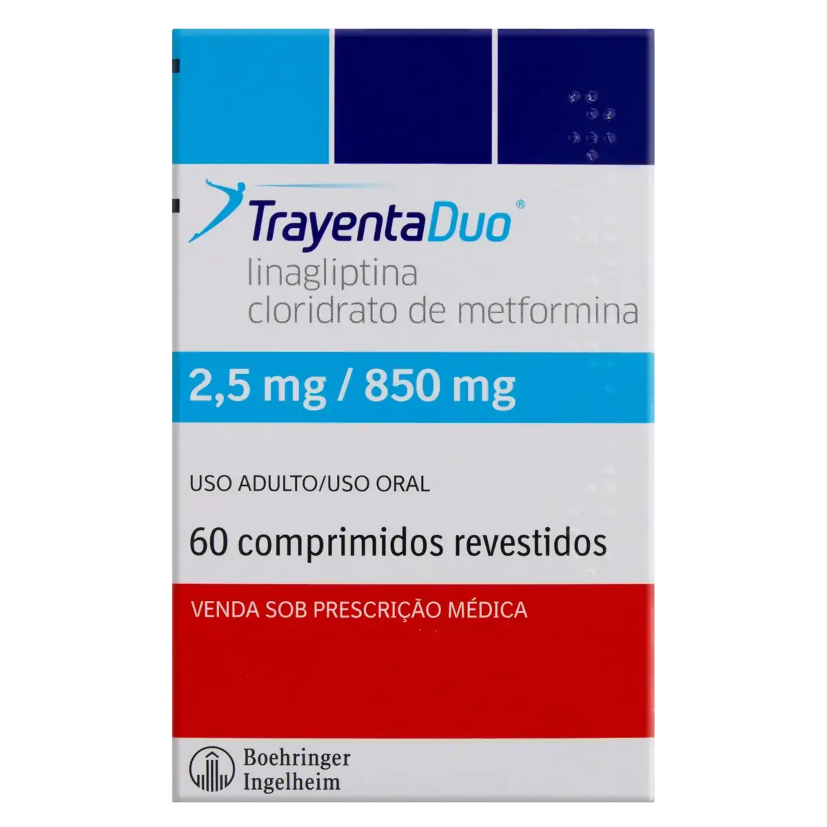 Trayenta Duo Linagliptina 2,5mg Cloridrato De Metformina 850mg Boehringer Ingelheim Caixa 60 Comprim