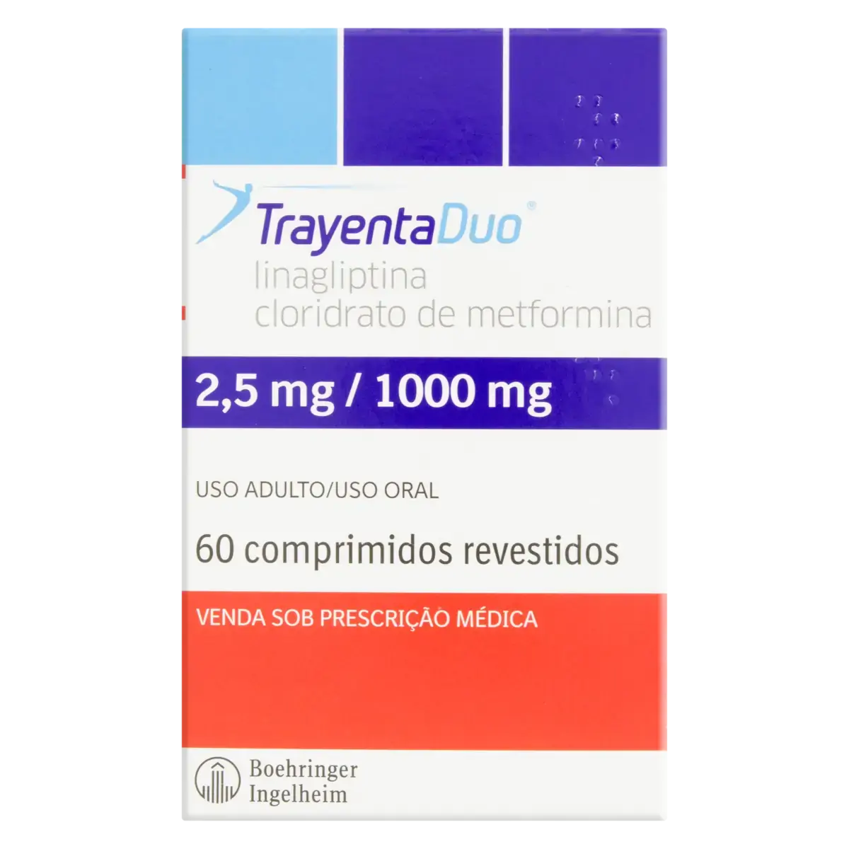 Trayenta Duo Linagliptina 2,5mg Cloridrato De Metformina 1000mg Boehringer Ingelheim Caixa 60 Compri