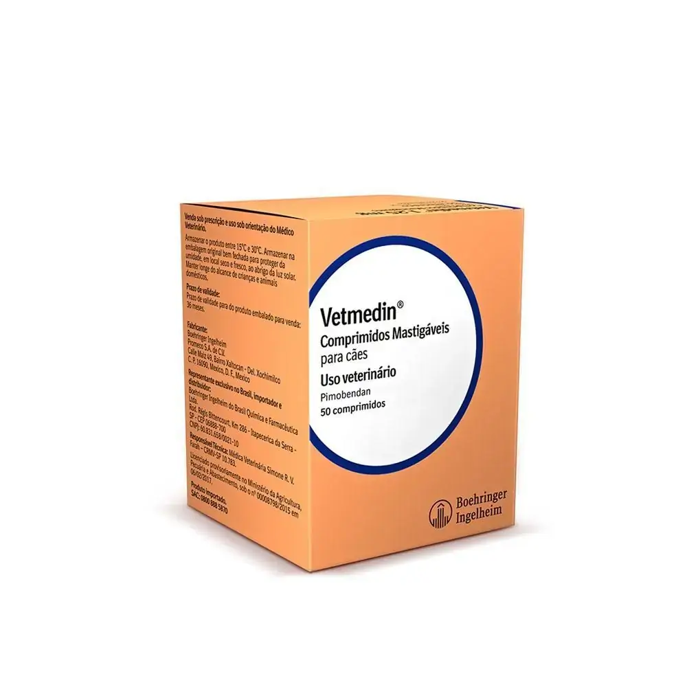 Vetmedin Boehringer Pimobendan 50 Comprimidos 50 Comprimidos