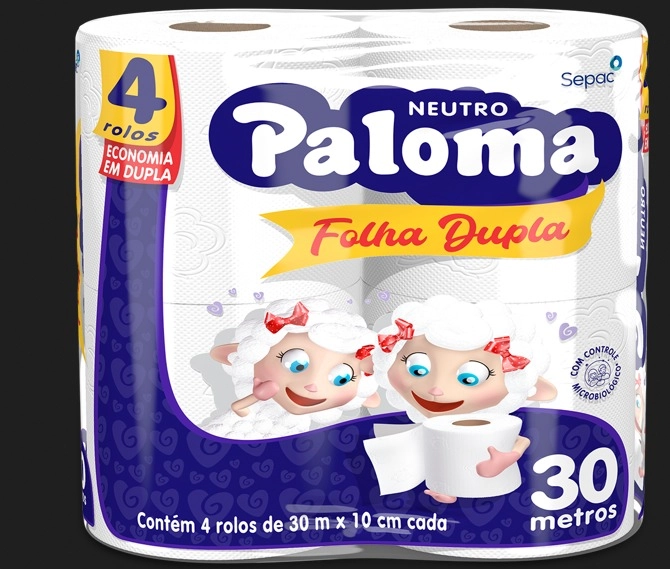 Papel Higiênico Folha Simples Neutro 30m Paloma 4un