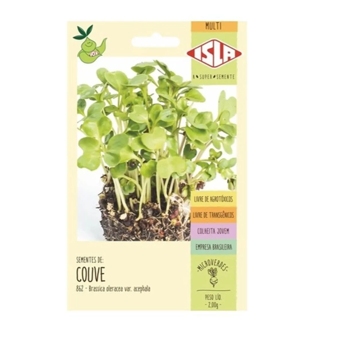 Sementes de Couve Manteiga para Microverdes Isla 2 g