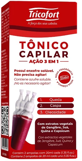 Tonico Cap Tricofort 2x20ml 3x1 New Red Gengibre/jua/quina/capsicum