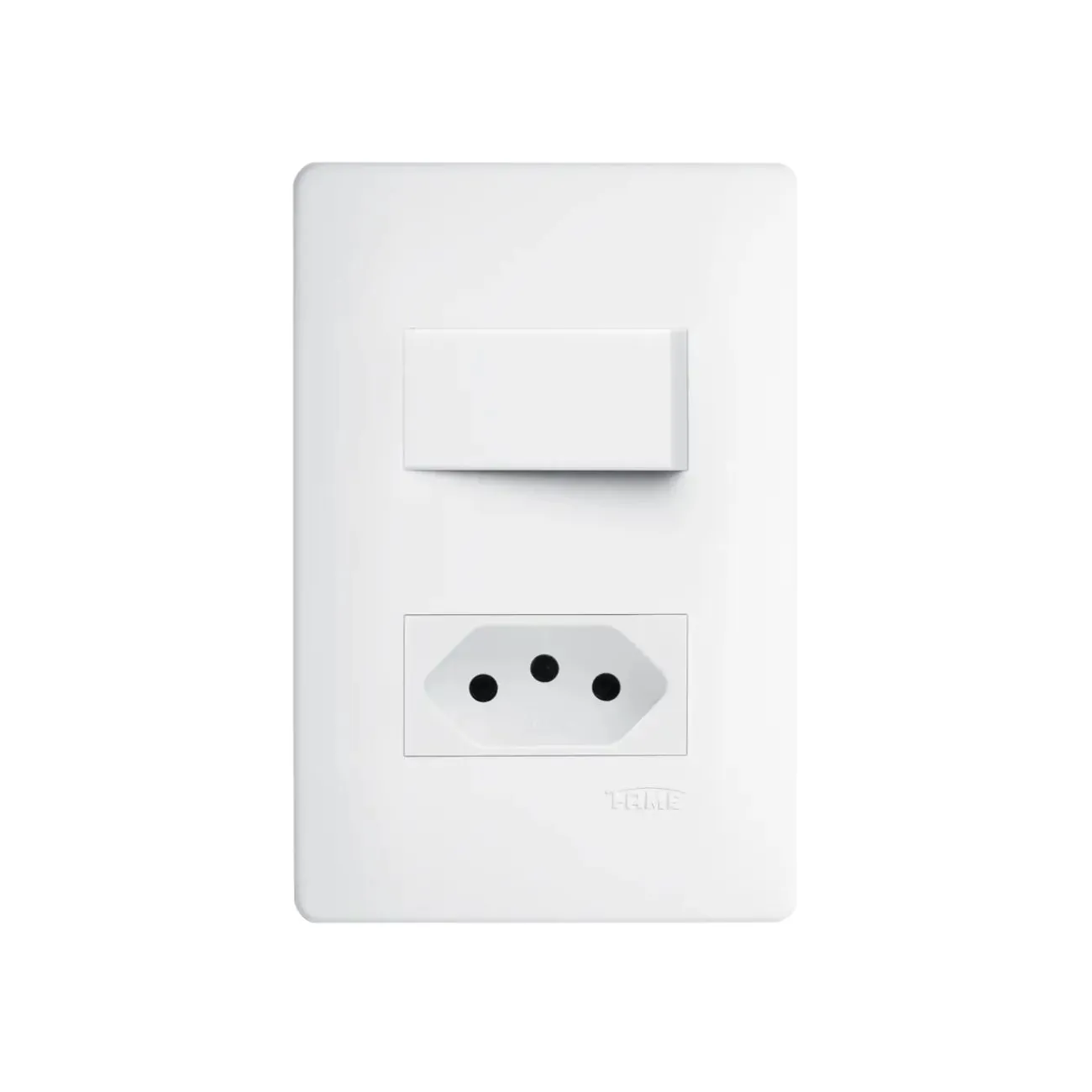 Interruptor Simples + Tomada 20a Com Placa 4x2 Fame Habitat