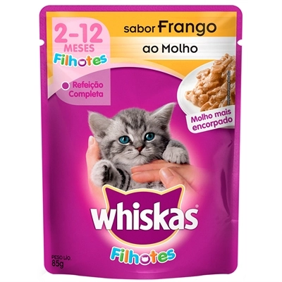 Ração Gatos Filhotes Sache Frango 85g Whiskas