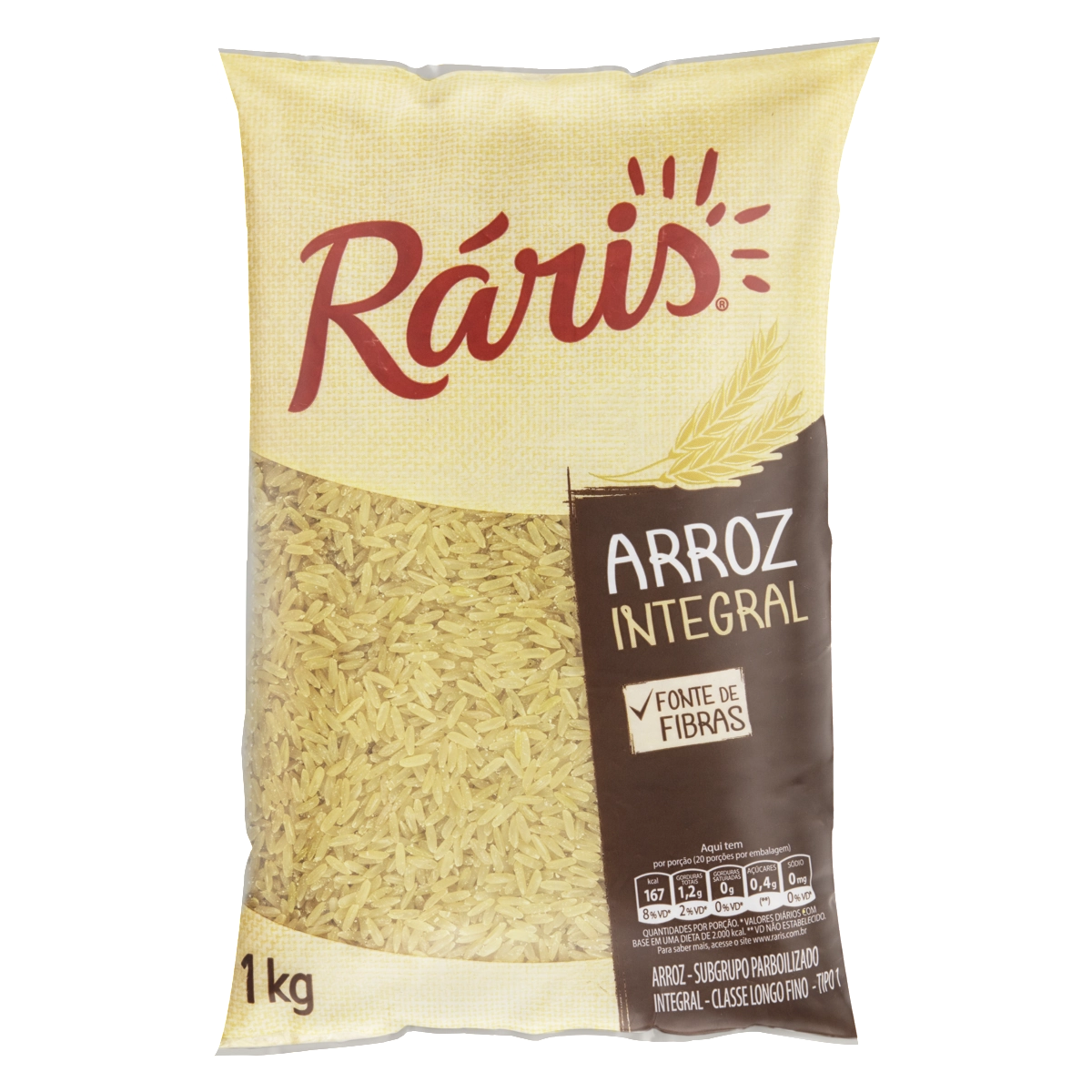 Arroz Integral Tipo 1 RÁRIS Pacote 1kg