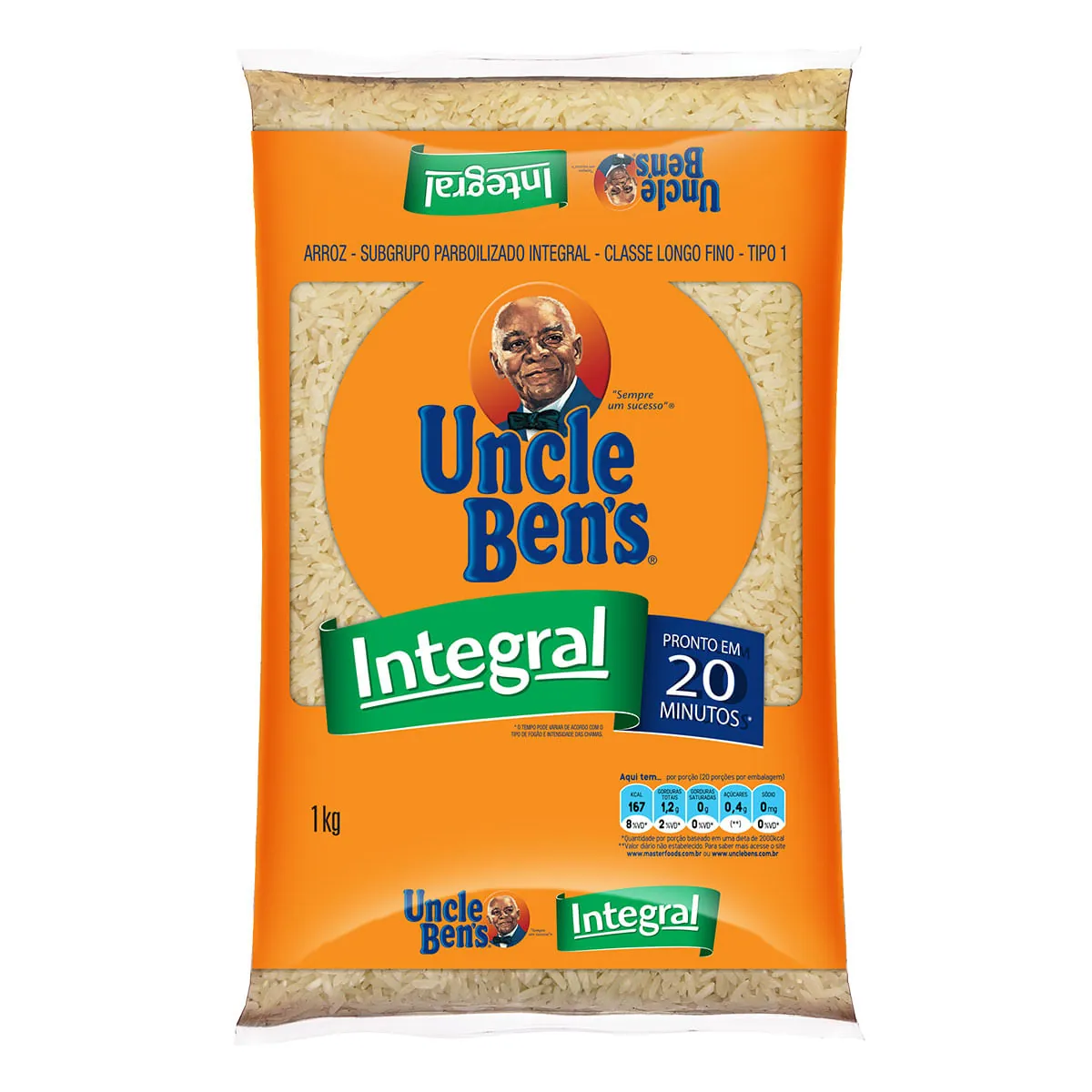 Arroz Parboilizado Tipo 1 Integral Uncle Bens Pacote 1kg