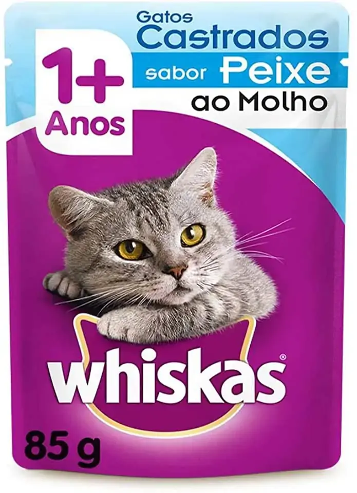 Racao Gatos Whiskas 85g Sch 7 Peixe Adulto