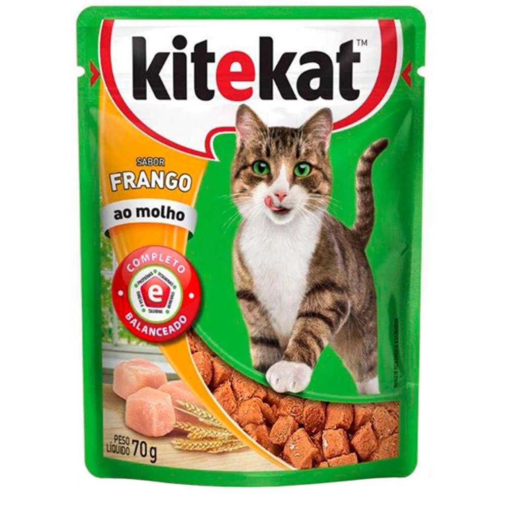Racao P/gatos Kitkat 70gr Ad.frango Ao Molho