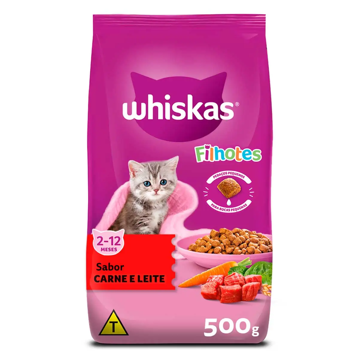 Ração Whiskas Carne e Leite para Gatos Filhotes 500g