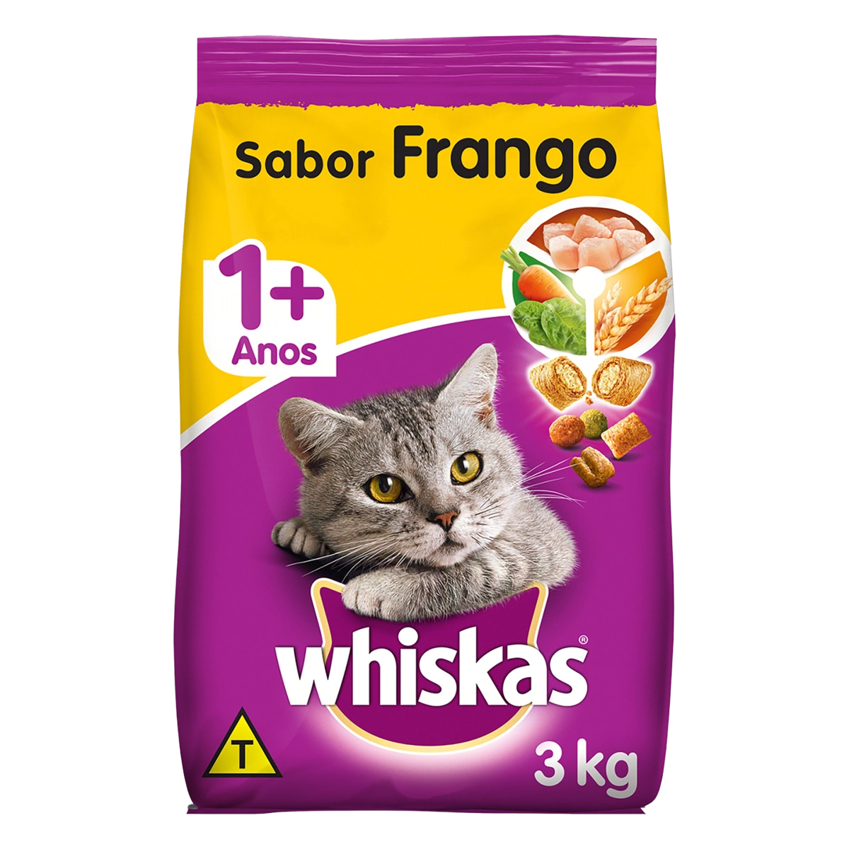 Ração Whiskas Frango para Gatos Adultos 3kg