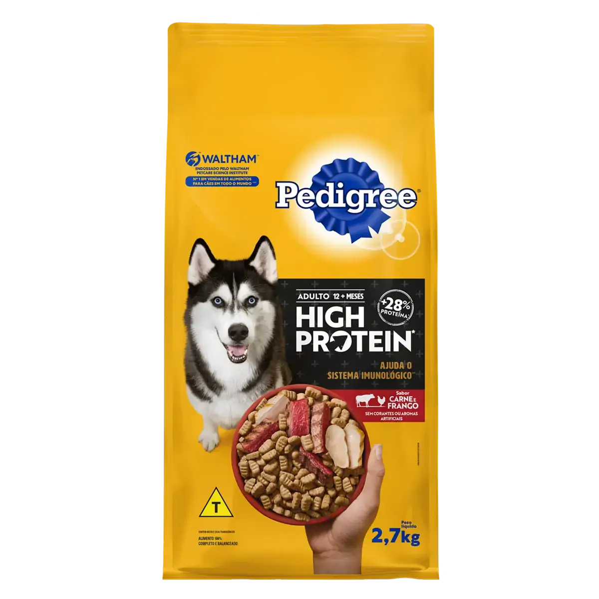 Alimento Para Cães Adultos 12 Carne E Frango Pedigree High Protein Pacote 2,7kg