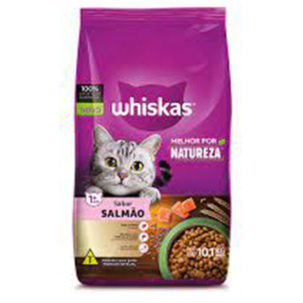Ração Whiskas Melhor Por Natureza Gato Adulto Salmão 10,1kg
