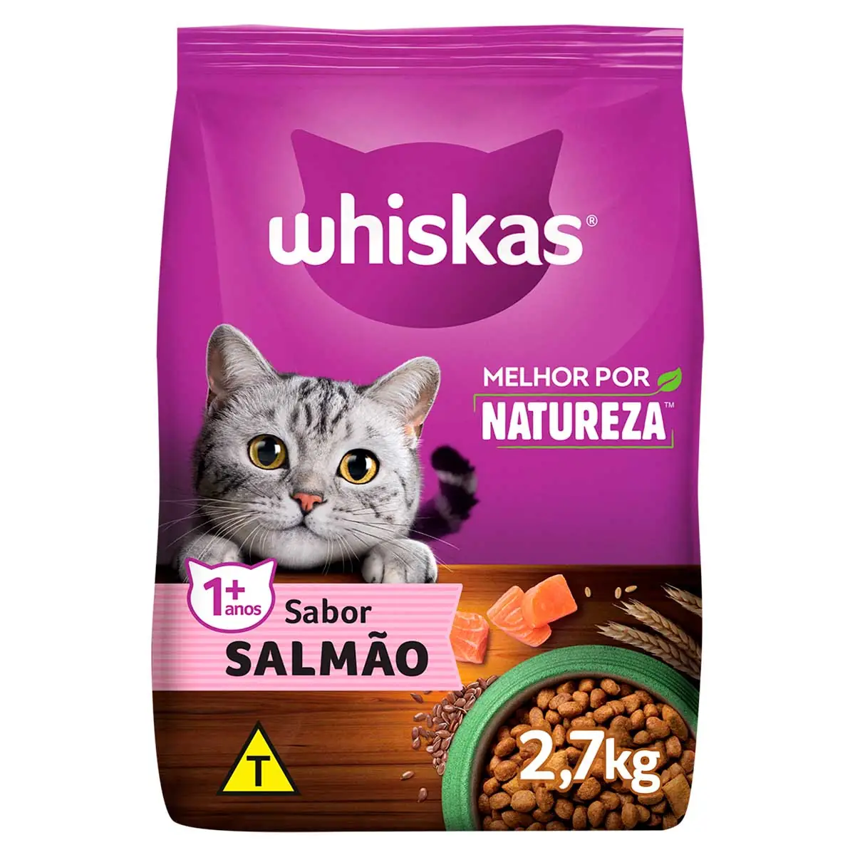 Ração Whiskas Melhor Por Natureza Salmão Gatos Adultos 2 7 Kg