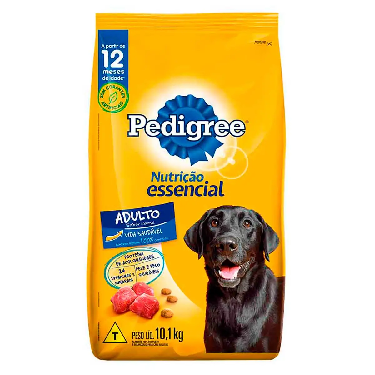 Ração para Cães Adultos Pedigree Essencial Sabor Carne Leve 10,1Kg Pague 9Kg