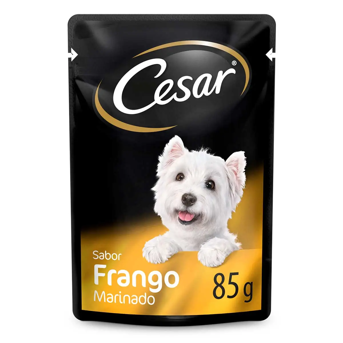 Ração Úmida Cesar Sachê Cortes Selecionados Sabor Frango Marinado ao Molho para Cães Adultos 85g