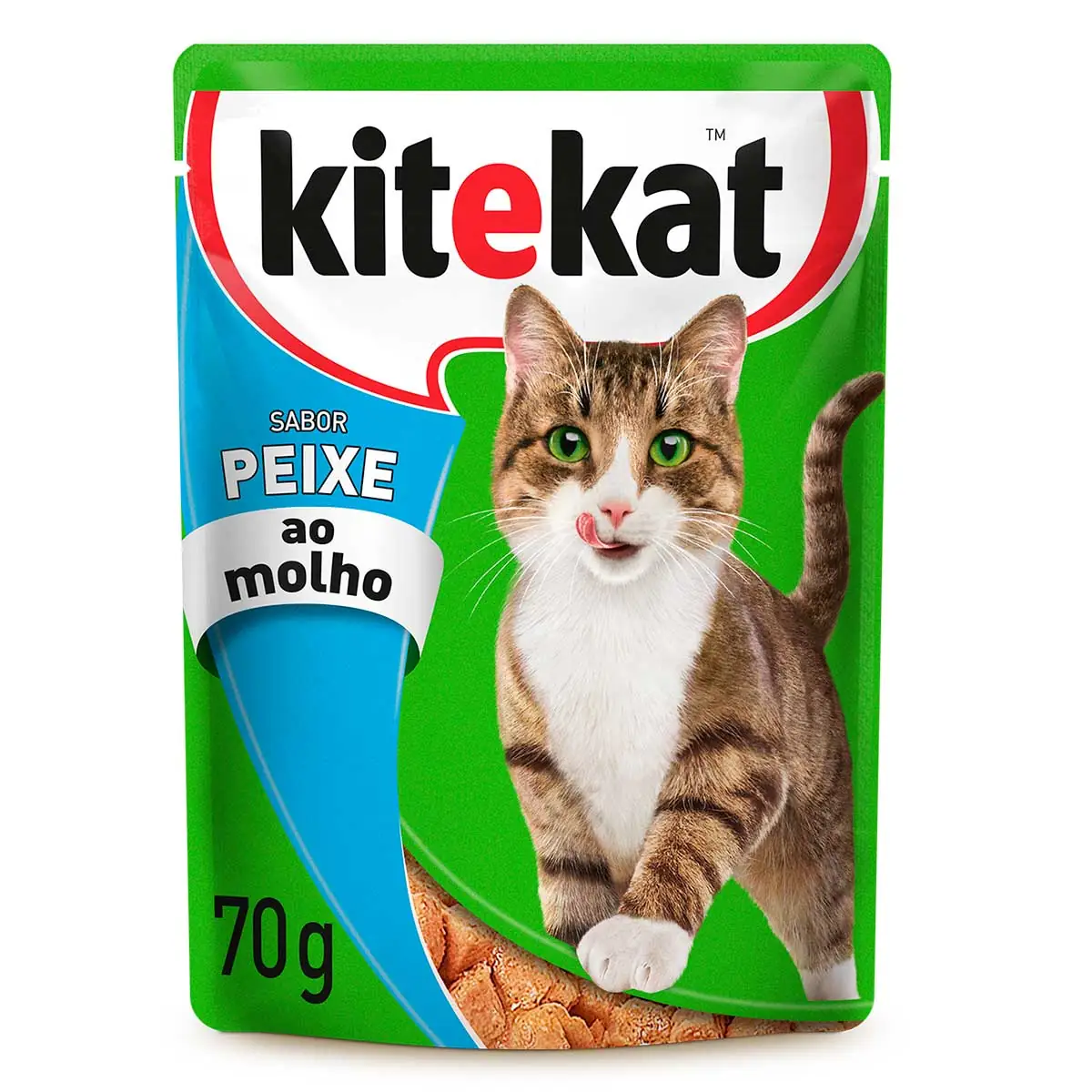 Ração Úmida Kitekat Sachê Peixe ao Molho para Gatos Adultos 70g