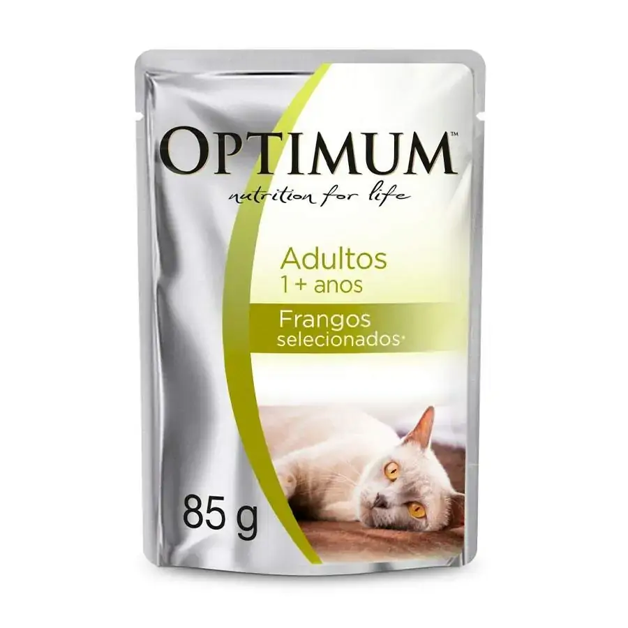 Ração úmida Optimum Sachê Para Gatos Adultos Sabor Frango 85g