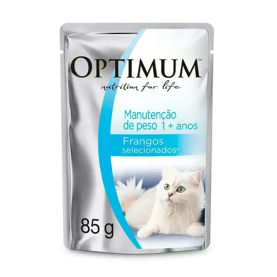 Ração úmida Optimum Sachê Para Gatos Adultos Manutenção De Peso Sabor Frango 85g
