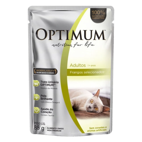 Alimento Úmido Optimum Gatos Adultos Frango 85g