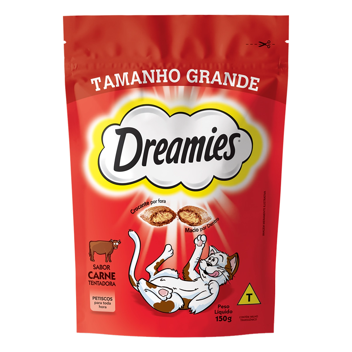 Petisco para Gatos Carne Dreamies Pouch 150g