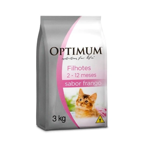 Alimento Para Gatos Filhotes 2 A 12 Meses Frango Optimum Pacote 3kg
