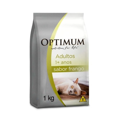Alimento Para Gatos Adultos 1 Frango Optimum Pacote 1kg