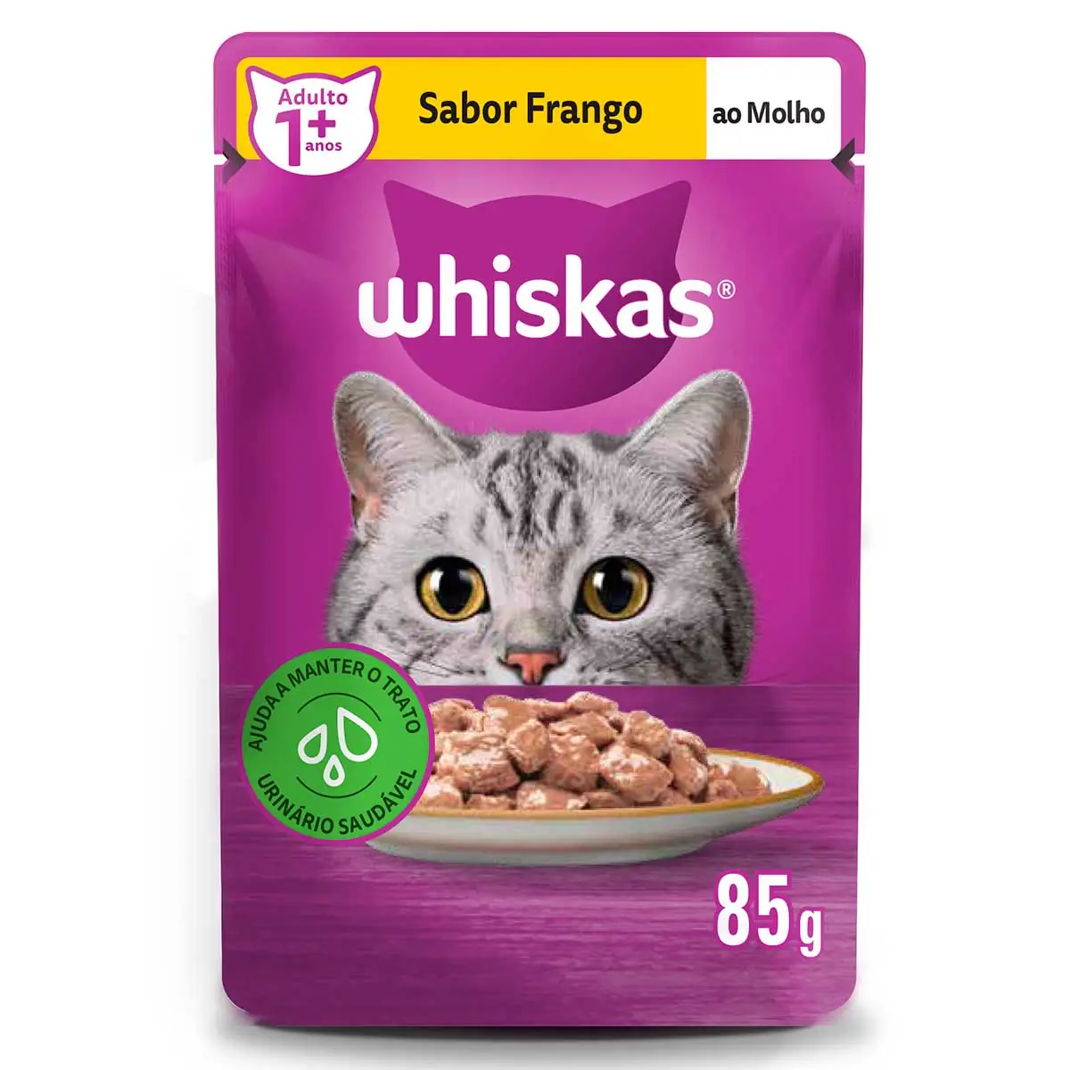 Ração Úmida Whiskas Sachê Frango ao Molho para Gatos Adultos 85g