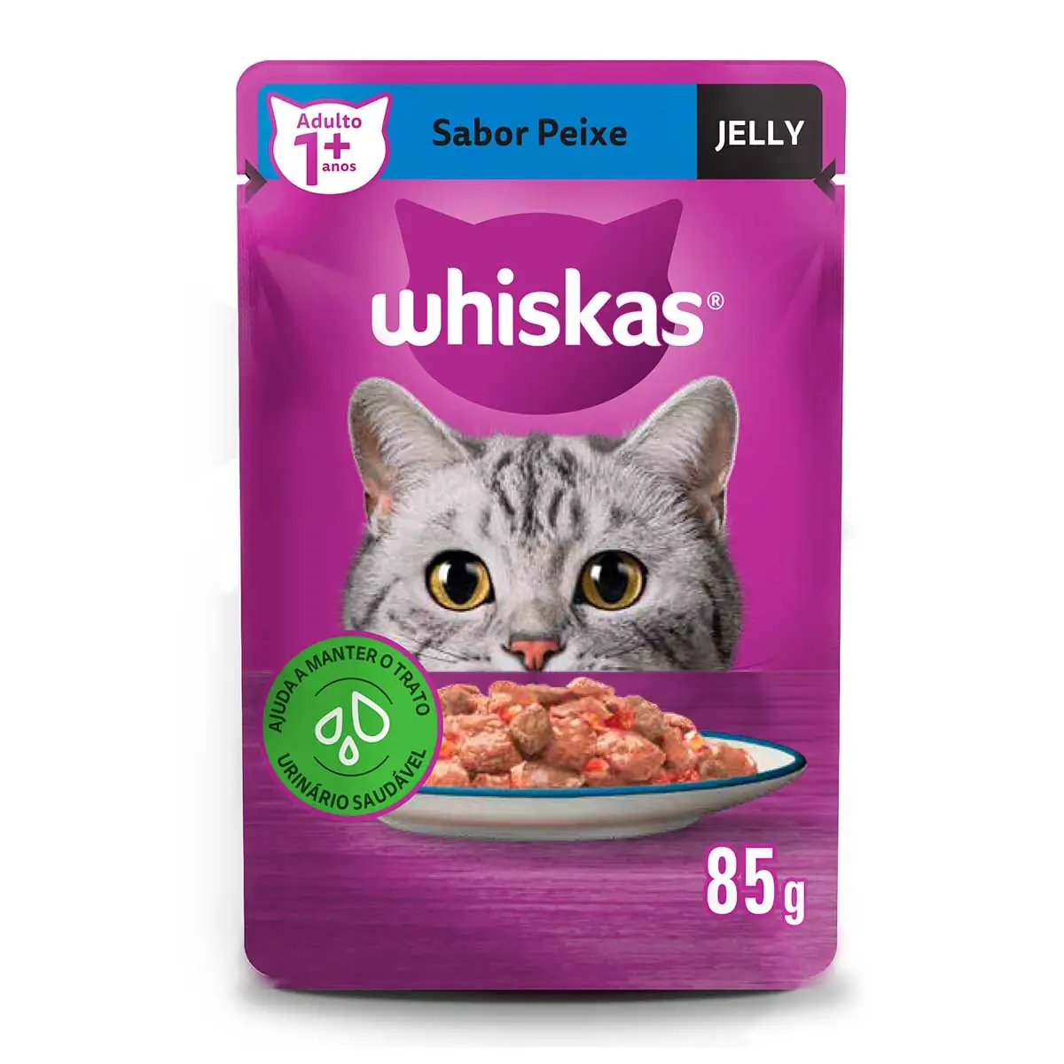 Alimento para Gatos Adultos Peixe Jelly Whiskas Sachê 85g