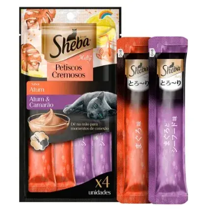 Sheba Cremoso Gato Adulto Atum E Camarão 4un Com 12gr296268