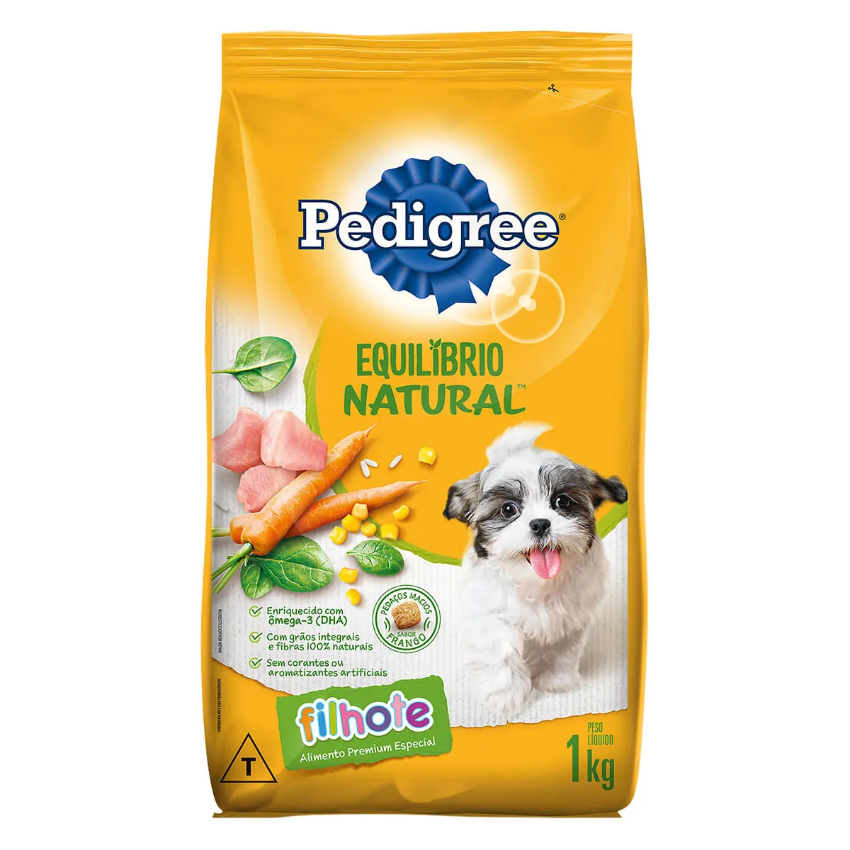 Alimento Para Cães Filhotes Frango Pedigree Equilíbrio Natural Pacote 1kg