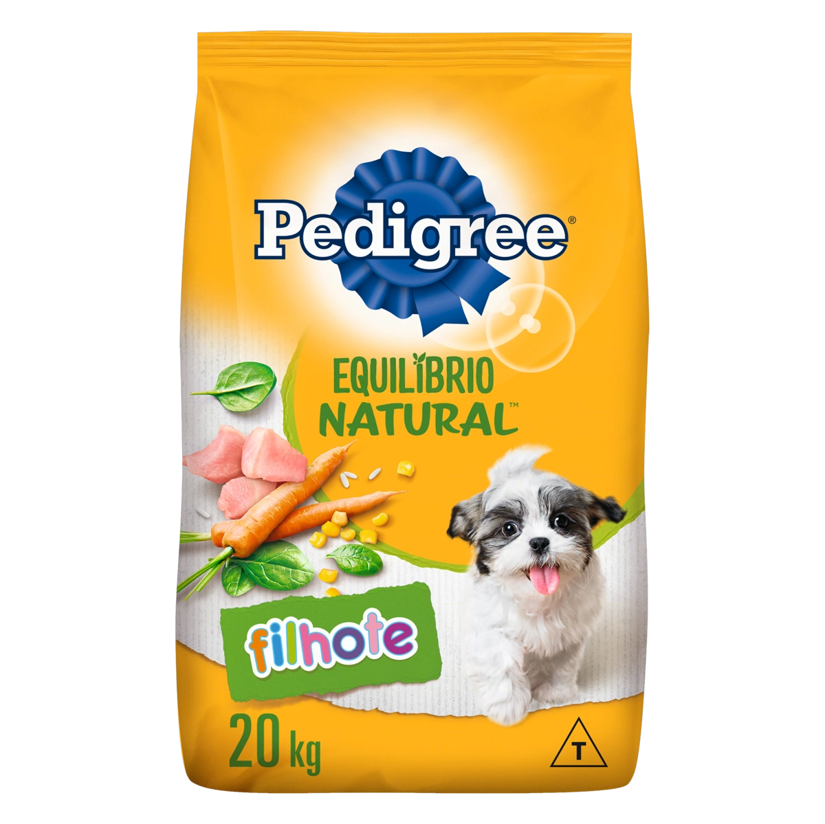 Alimento Para Cães Filhotes Frango Pedigree Equilíbrio Natural Pacote 20kg