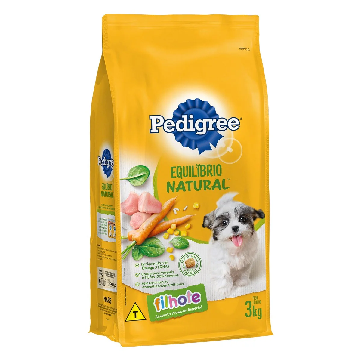 Alimento Para Cães Filhotes Frango Pedigree Equilíbrio Natural Pacote 3kg