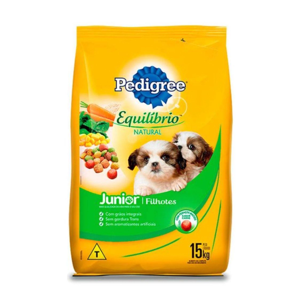 Alimento Para Cães Filhotes Frango Pedigree Equilíbrio Natural Pacote 15kg