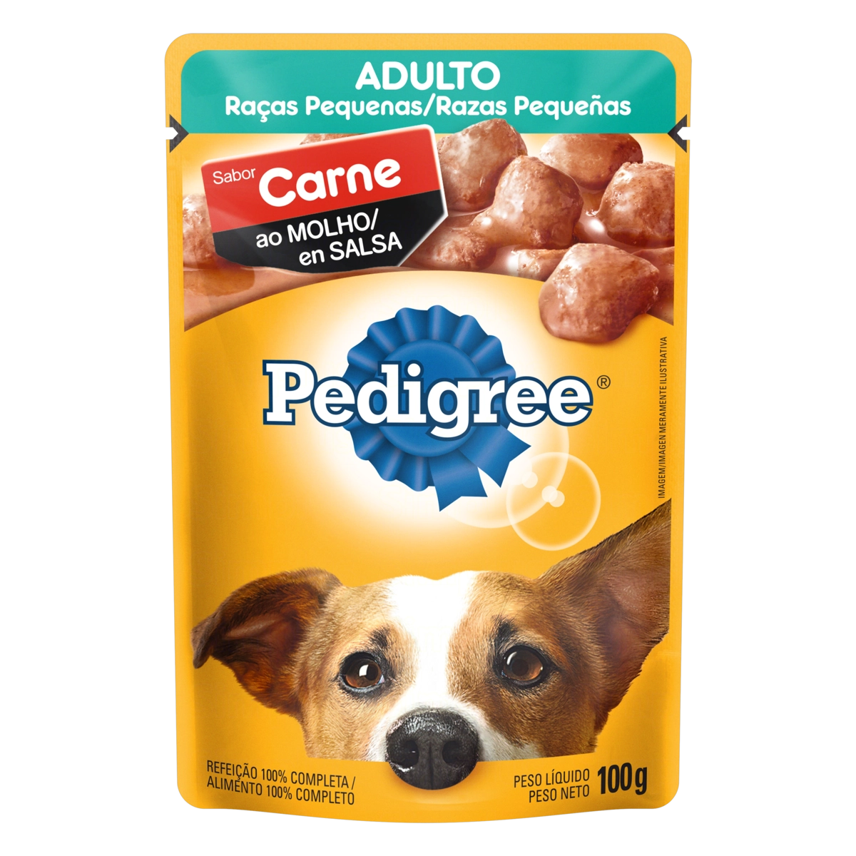 Alimento Para Cães Adultos Raças Pequenas Carne Ao Molho Pedigree Sachê 100g