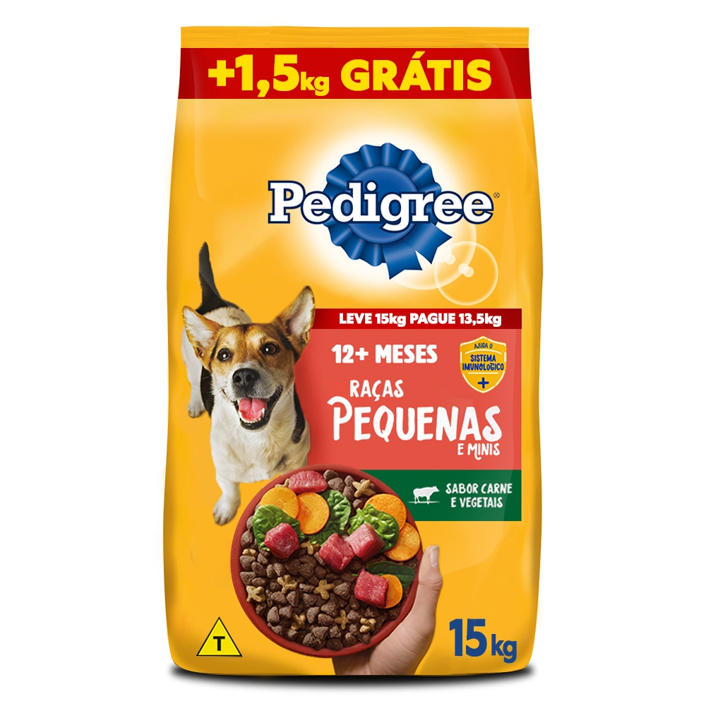 Alimento Para Cães Adultos 12 Meses A 7 Anos Raças Minis E Pequenas Carne E Vegetais Pedigree Pacote