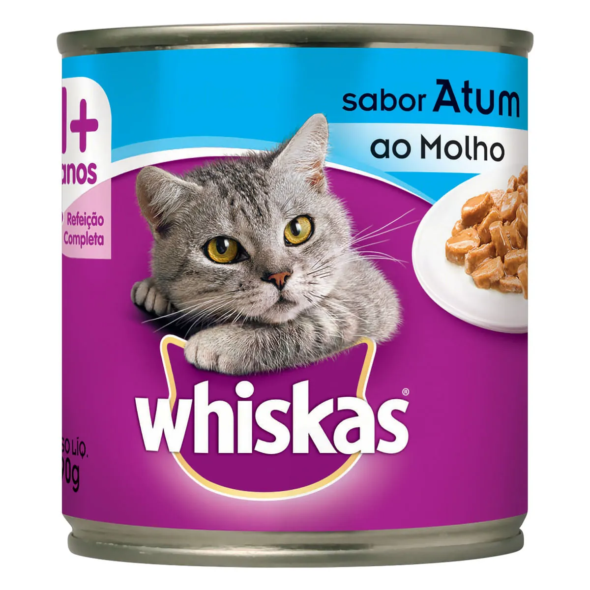 Ração Úmida Whiskas Lata Atum ao Molho para Gatos Adultos 290g