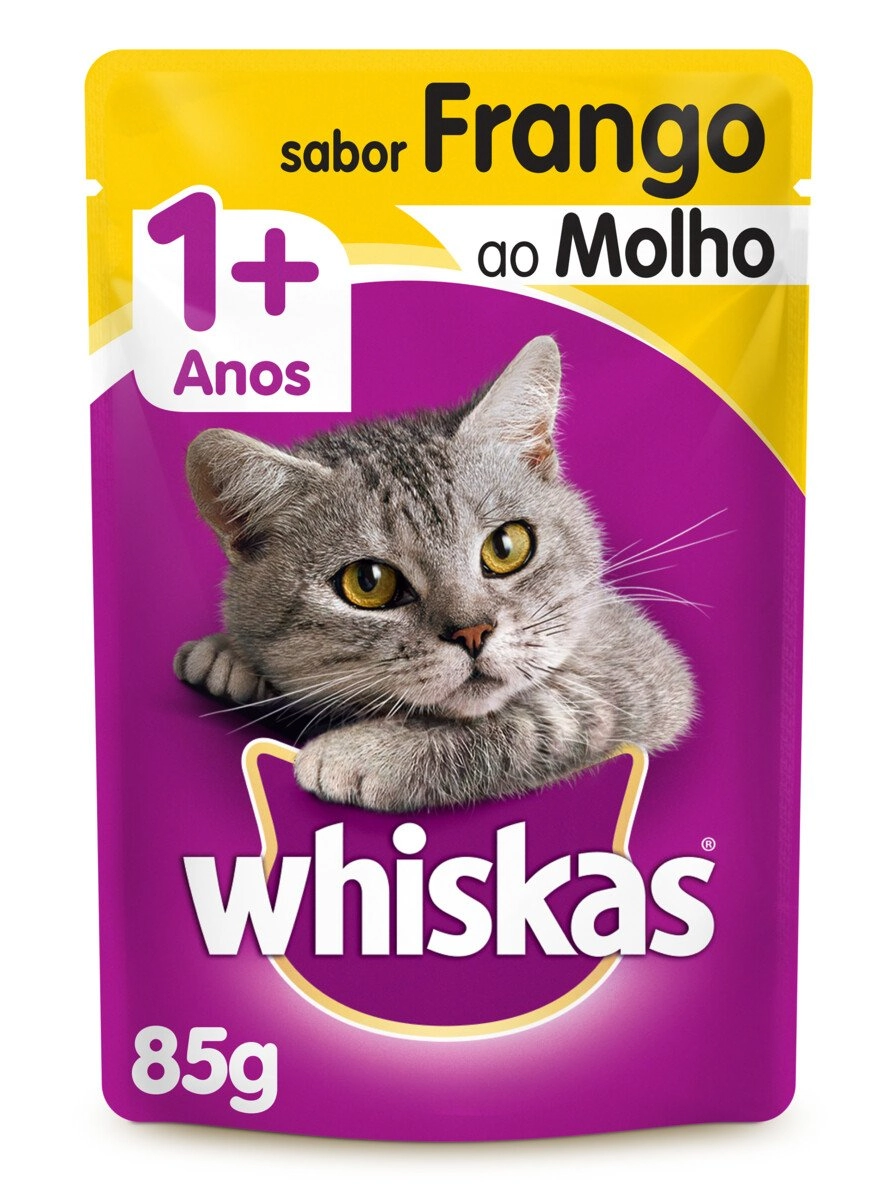 Ração Úmida Whiskas Sachê Frango ao Molho para Gatos Adultos 85g