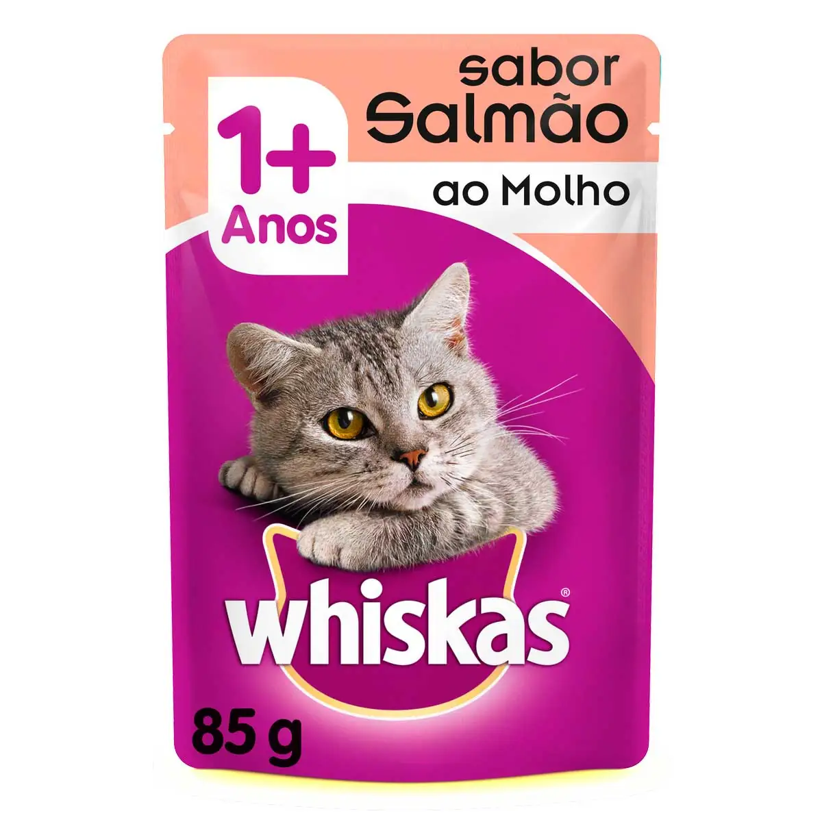 Ração Úmida Whiskas Sachê Salmão ao Molho para Gatos Adultos 85g