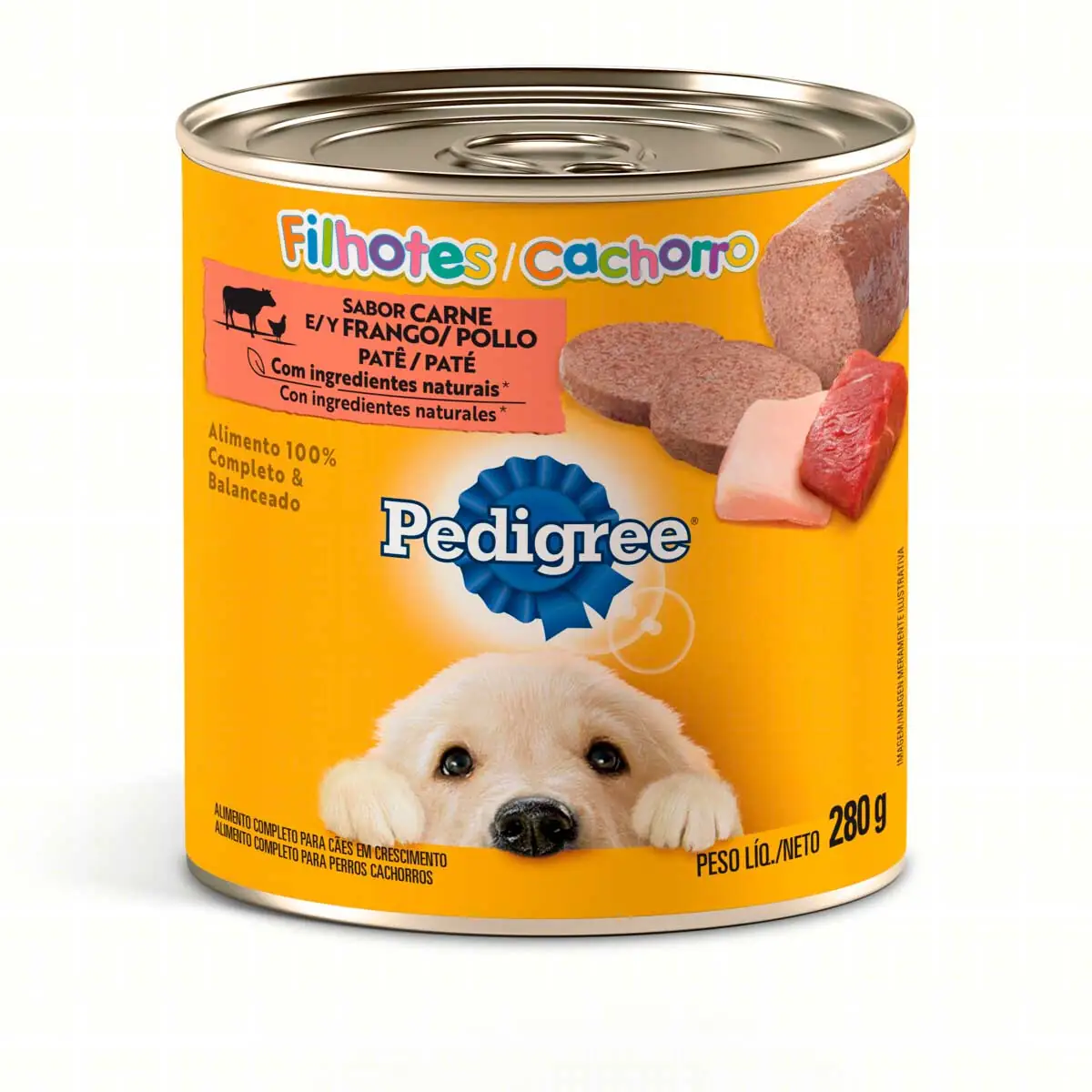 Patê para Cães Filhotes Carne e Frango Pedigree Lata 280g