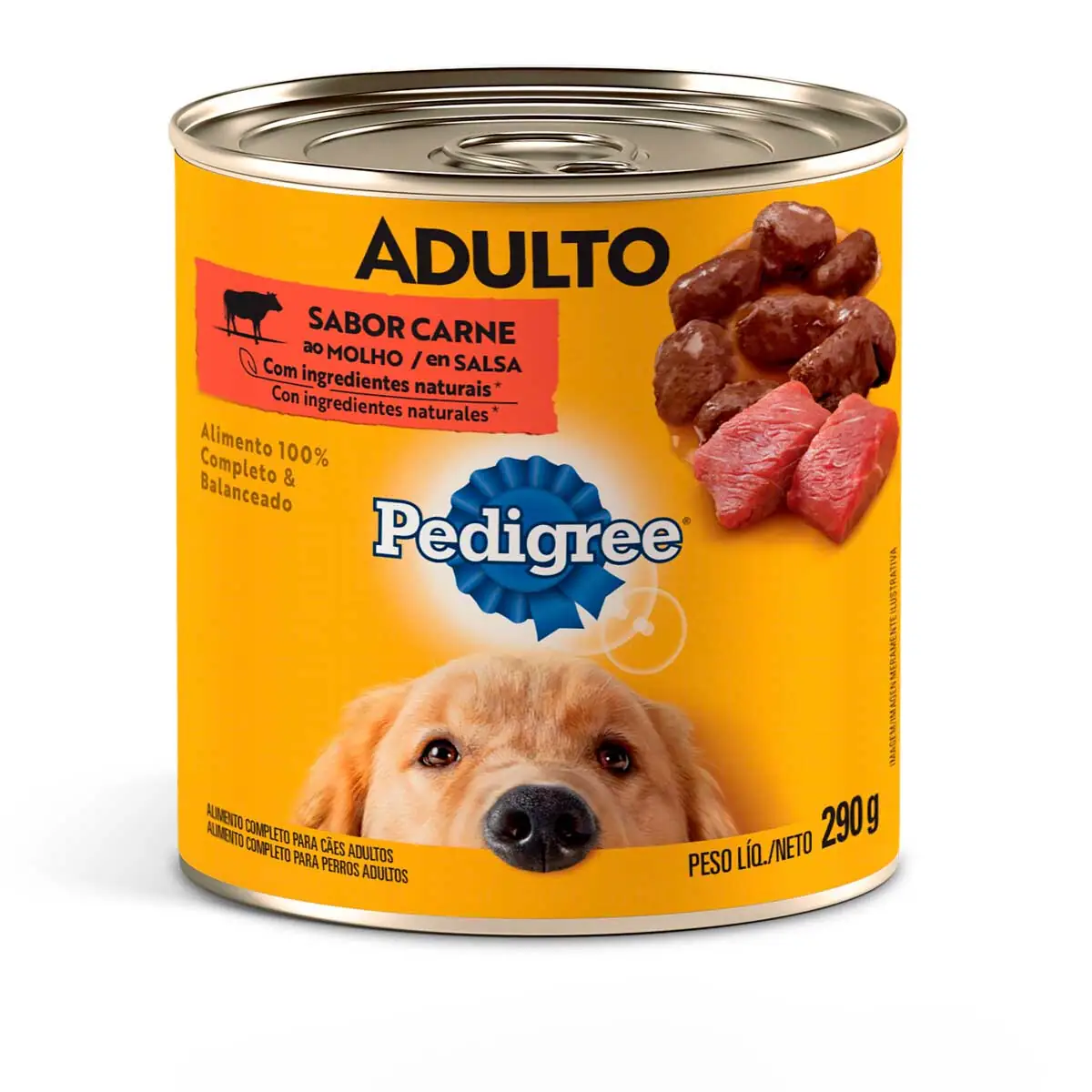 Ração Úmida Pedigree Lata Carne ao Molho para Cães Adultos 290g